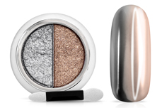 Pigment compact Mirror-Chrome de Jolifin - argent et cuivre clair