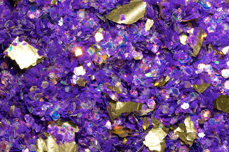 Jolifin LAVENI Foil Flakes Glitter - gold & purple