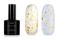 Jolifin LAVENI Shellac - Top-Coat without sweating layer golden flakes 12ml