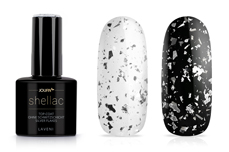 Jolifin LAVENI Shellac - Top-Coat without sweating layer silver Flakes 12ml