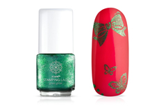 Jolifin Stamping Lacquer - green glitter 12ml