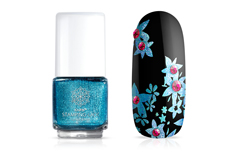 Jolifin Stamping Lacquer - turquoise glitter 12ml