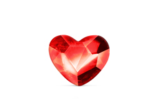 Jolifin LAVENI Strass-Diamonds - red hearts