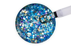 Jolifin LAVENI Shellac - light azure Glitter 10ml