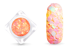 Jolifin Hexagon Glittermix - pastel-peach