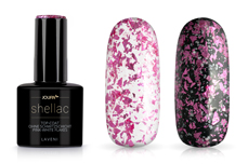 Jolifin LAVENI Shellac - Top-Coat without sweating layer pink-white Flakes 12ml