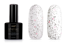 Jolifin LAVENI Shellac - Top Coat without sweating layer pink dots 12ml