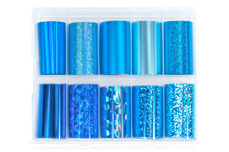 Jolifin Transfer-Nagelfolien Box - blue shades