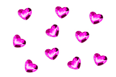 Jolifin LAVENI Strass-Diamonds - pink hearts