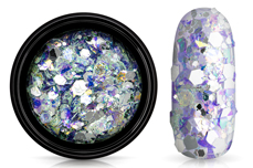 Jolifin LAVENI Hexagon Glitter - Aurora silver-plum