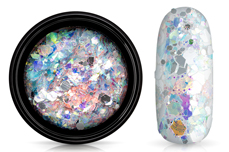 Jolifin LAVENI Hexagon Glitter - Aurora silver-peach