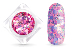 Jolifin Hexagon Glittermix - pastell pink-silver