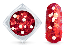 Jolfin Hexagon Glittermix - classic red