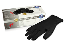 Premium latex gloves black - extra long size S