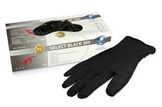 Premium latex gloves black - extra long size M