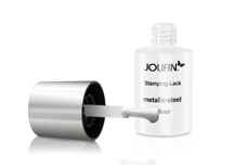 Jolifin Stamping-Lack - metallic-steel silver 11ml