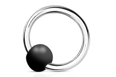Jolifin Nagel-Piercing 925-Silber - Kugel schwarz