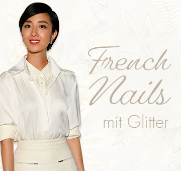 French Nails mit Glitter